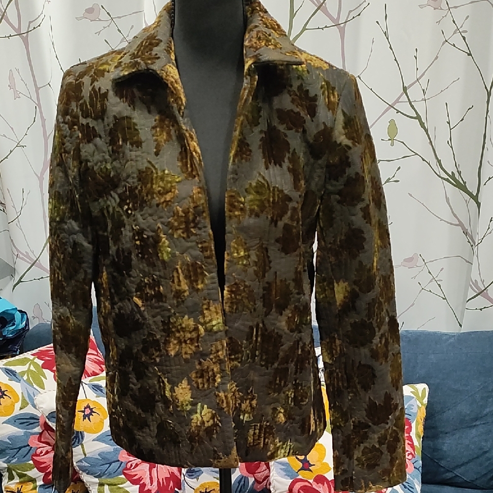 Harve Benard Brown and Tan Floral Blazer - Picture 1 of 8